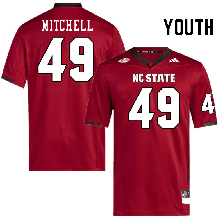 Youth #49 Reid Mitchell NC State Wolfpack College Football Jerseys Stitched-Red